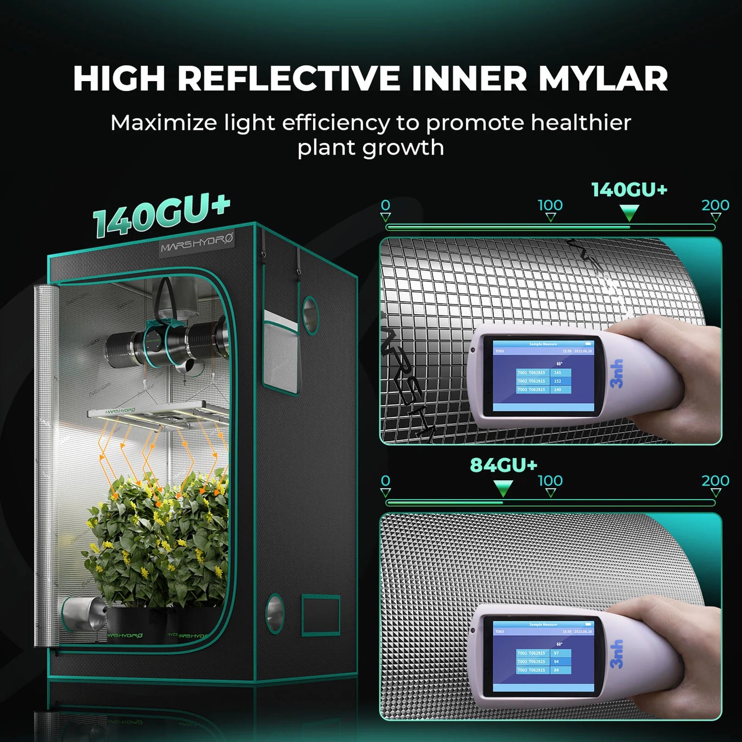 Mars Hydro Hydroponic 4x2 Grow Tent - 120X60X180cm