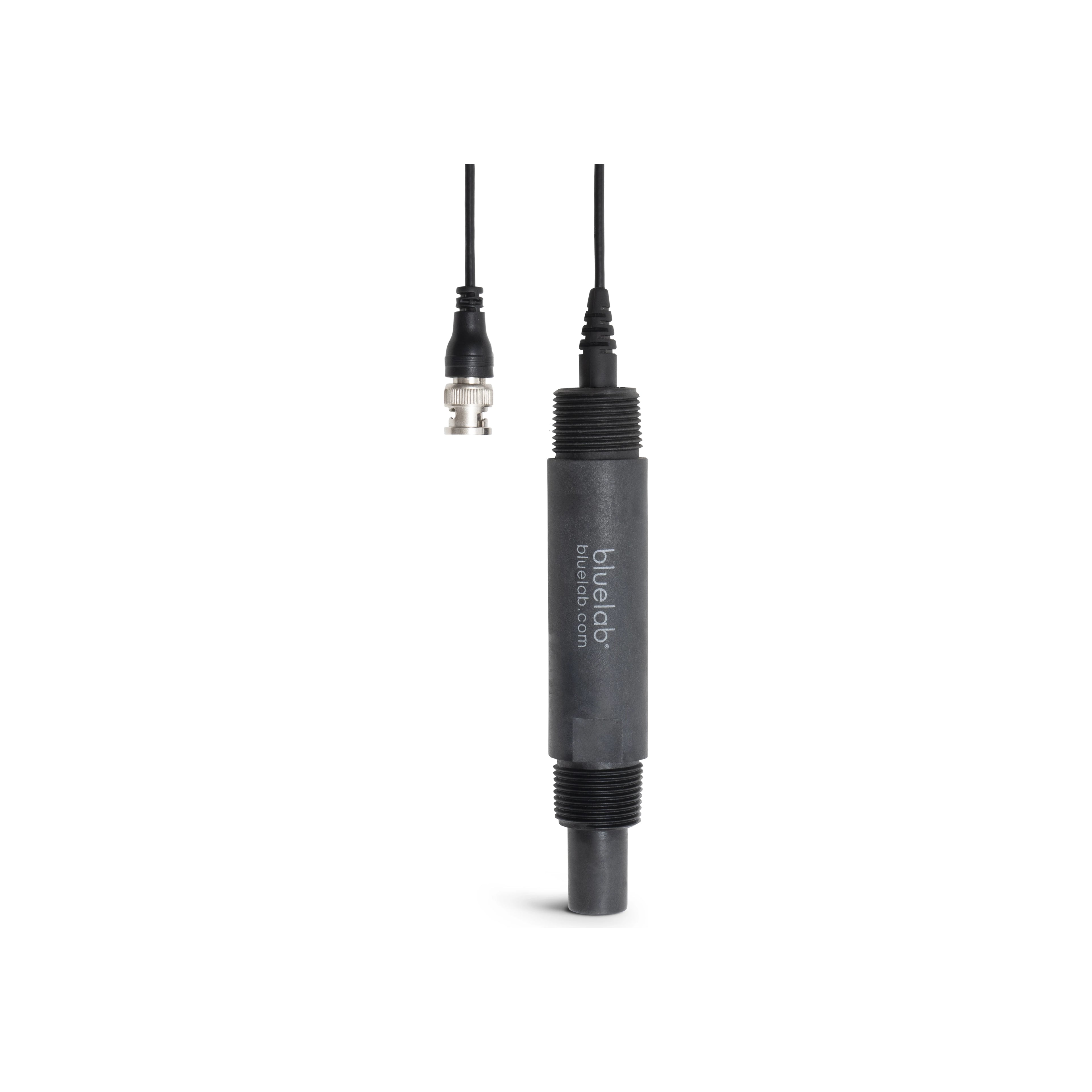 Black antenna with cables on a white background