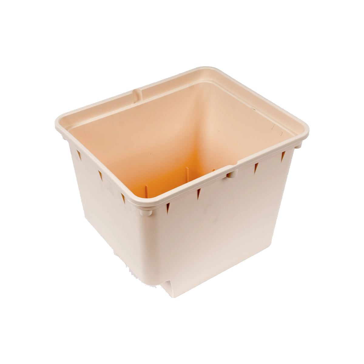 Beige Dutch bucket seen from above at an angle