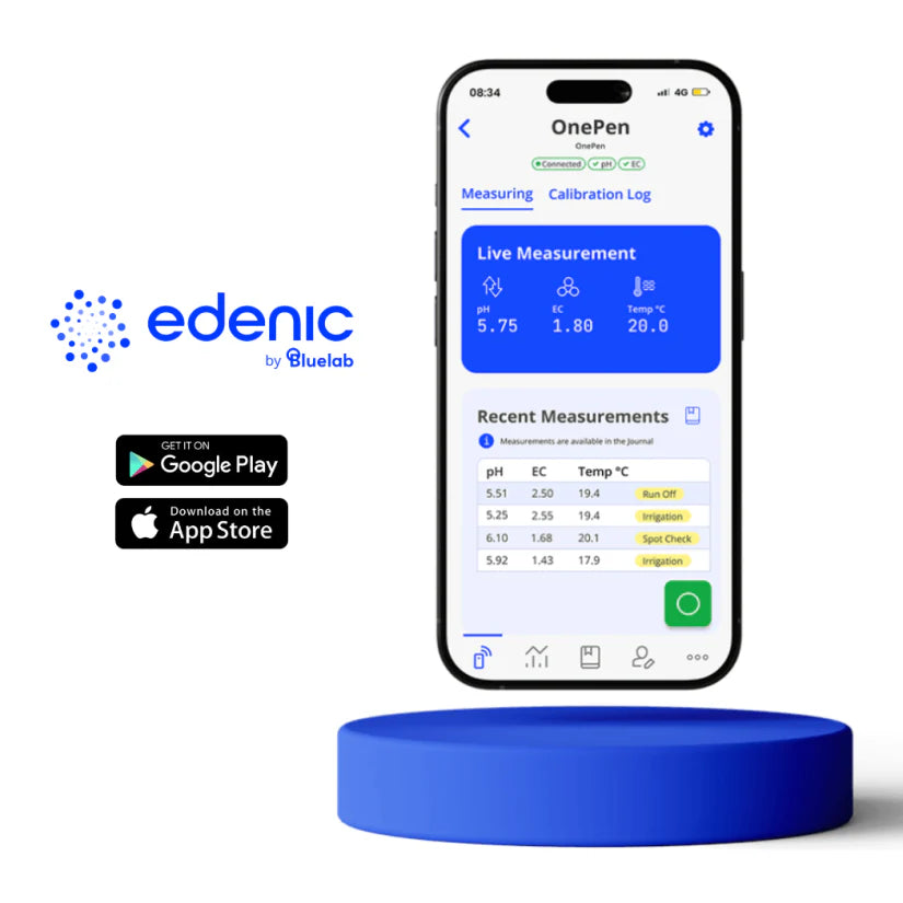 Bluelab OnePen 3-in-1 pH, EC & Temperature Meter for Nutrient Solutions