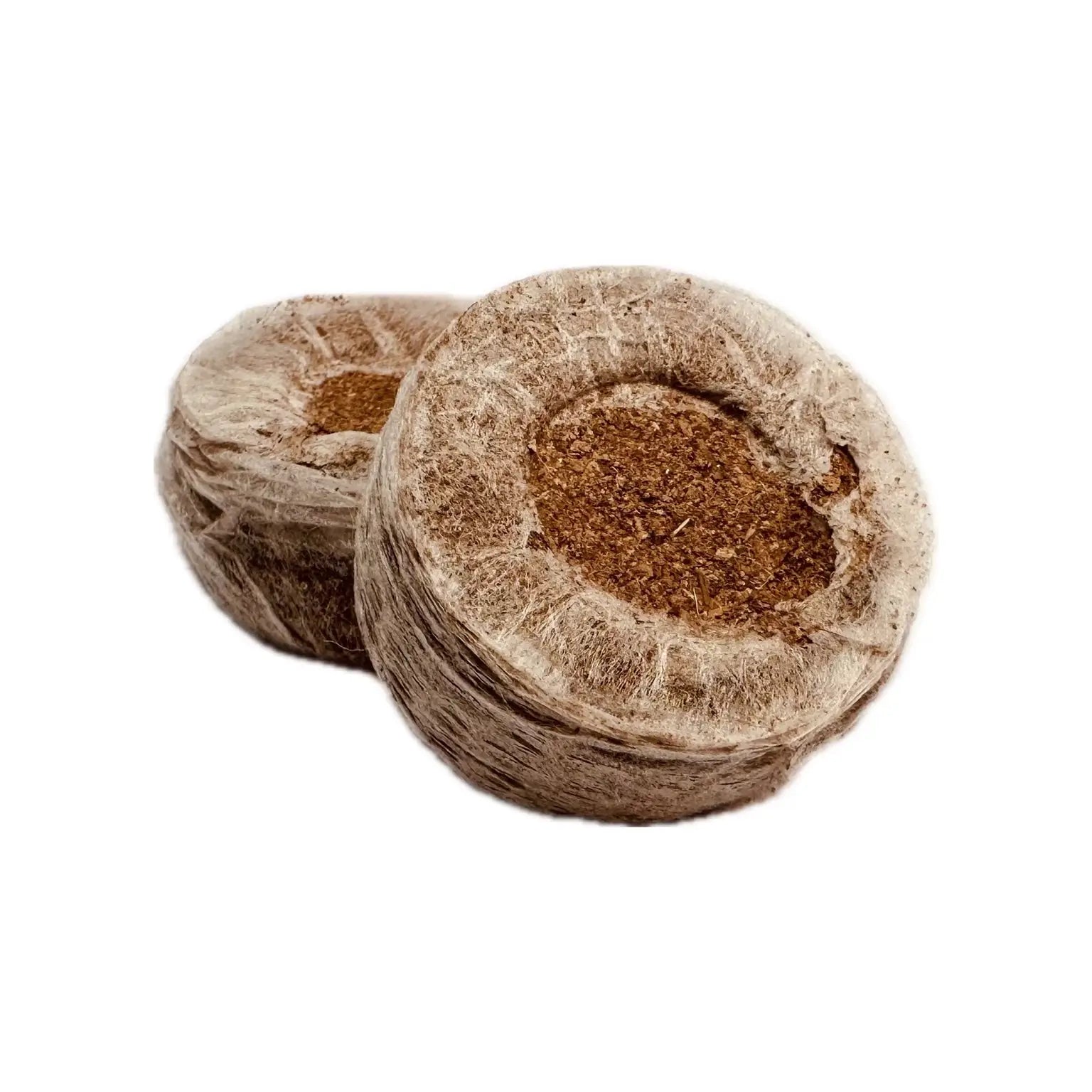 Two brown textured objects on a white background