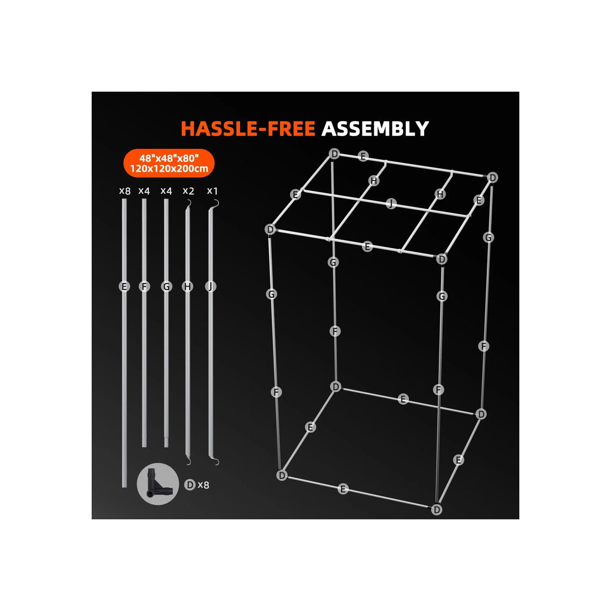 Spider Farmer 1680D grow tent steel frame